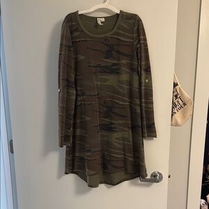 Camouflage Long Sleeve Dress